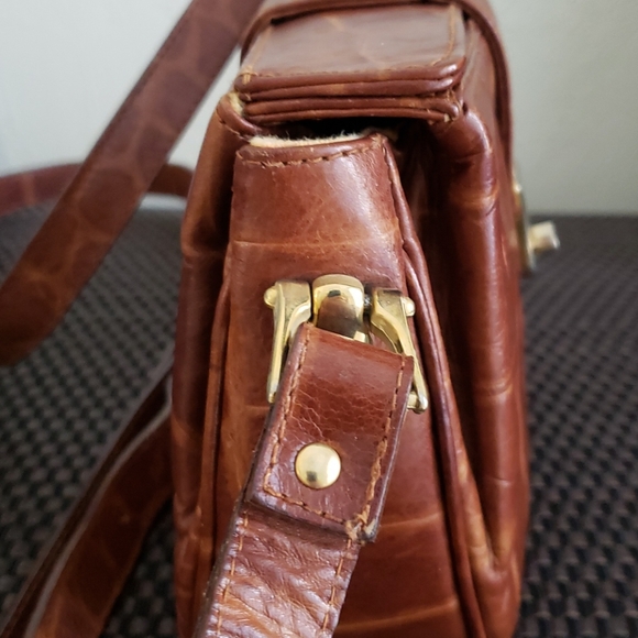 VTG Paola Lungo brown Ital leather crossbody bag - Picture 4 of 16